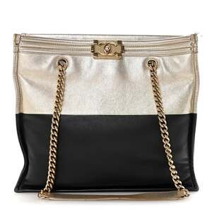 Chanel Metallic Goatskin Calfskin Bi- #241294C15B